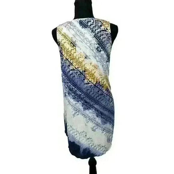 Rose & Olive Womens SM Multicolor Side Draped Tunic Tank Keyhole Rayon Blend - Picture 12 of 12